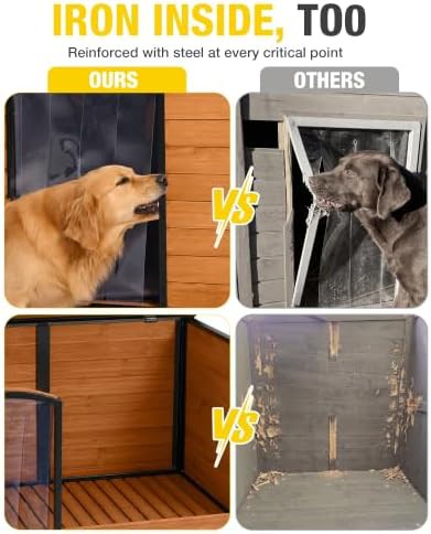 Insulated wooden kennel with metal frame — photo 3