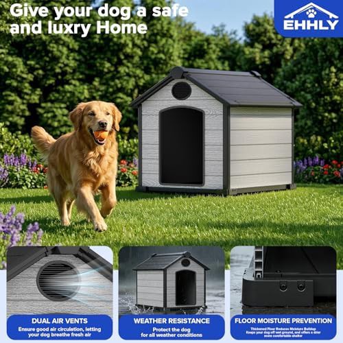 Grey resin elevated outdoor kennel — photo 3