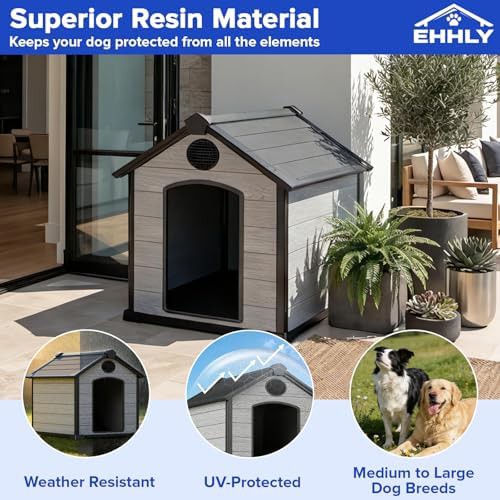 Grey resin elevated outdoor kennel — photo 4