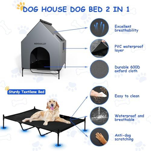 Large weatherproof kennel with included bed — photo 4
