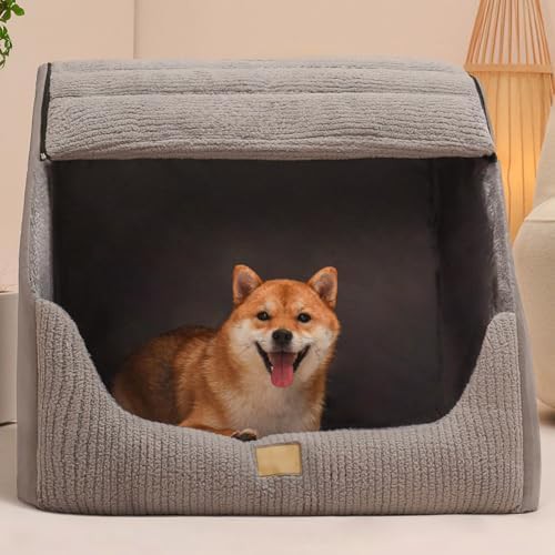 Extra large grey plush indoor cave bed — photo 3