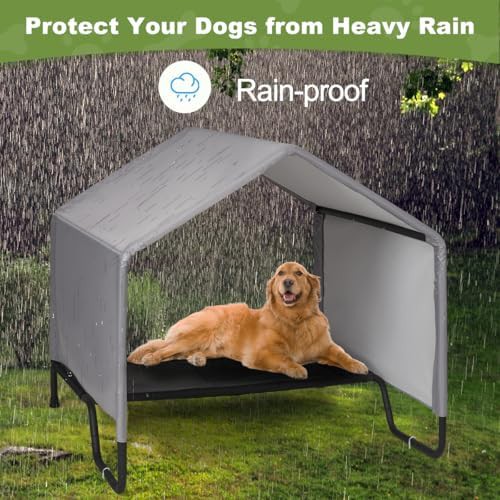 Large Grey Elevated Outdoor Dog House — photo 4
