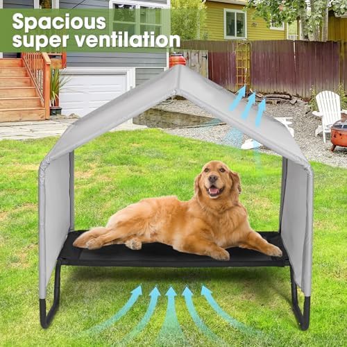 Large Grey Elevated Outdoor Dog House — photo 5