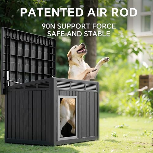 Large black durable indoor outdoor dog house — photo 4