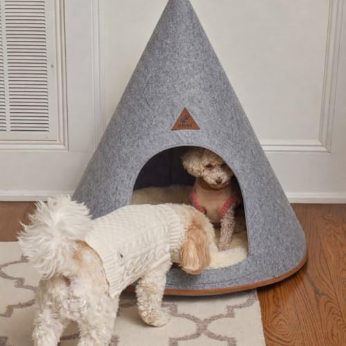 Grey felt cave bed and travel tent — photo 5