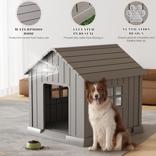 Large grey ventilated outdoor dog kennel — photo 3