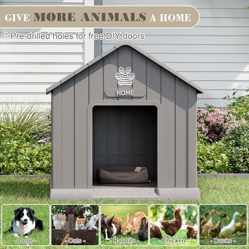 Large grey ventilated outdoor dog kennel — photo 5