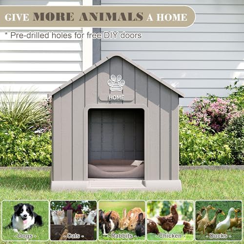 Grey elevated plastic house for medium dogs — photo 5