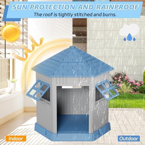 Small medium blue weatherproof puppy shelter — photo 3