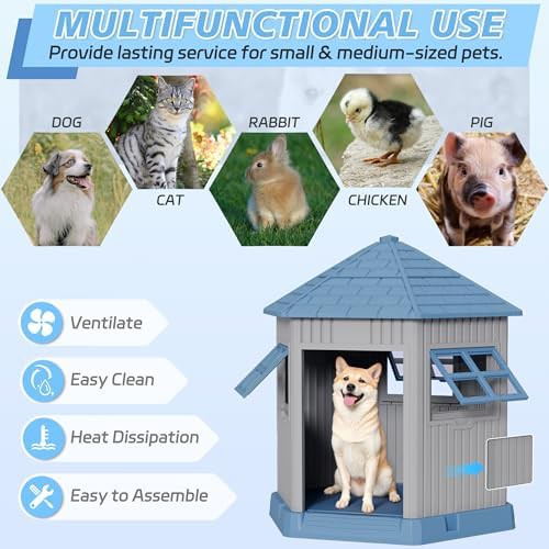 Small medium blue weatherproof puppy shelter — photo 4
