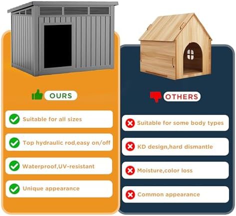 Grey weatherproof large resin dog house — photo 4