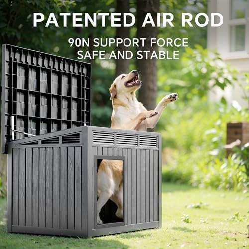 Grey weatherproof large resin dog house — photo 5