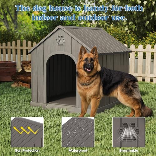 Large grey elevated plastic dog house — photo 3