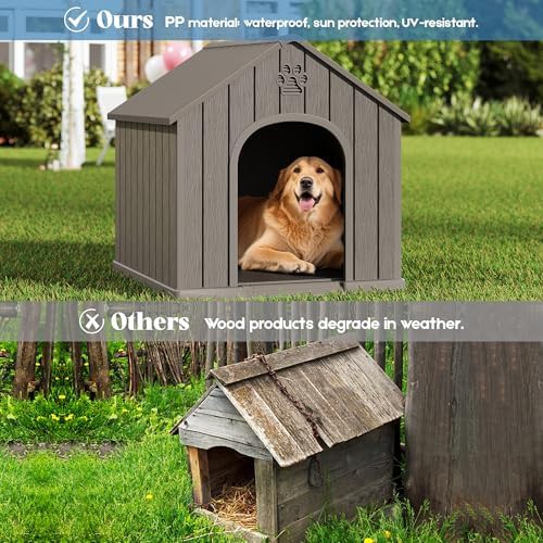 Large grey elevated plastic dog house — photo 4