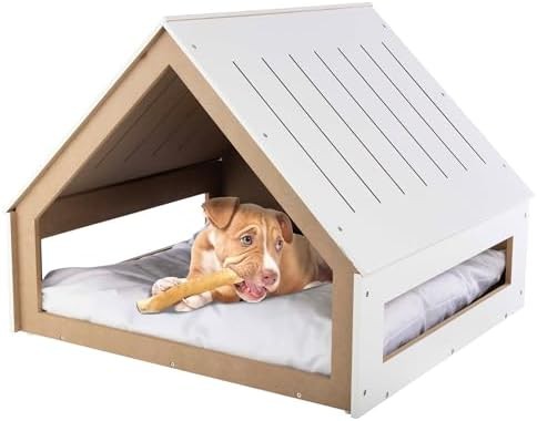 White wooden furniture style dog house
