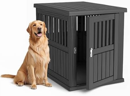Large resin outdoor dog house for gardens