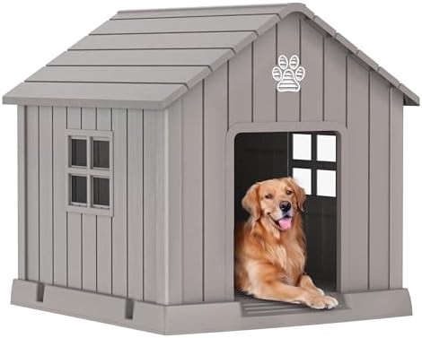 Large grey resin house with air vents