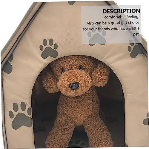 Foldable coffee fabric tent bed for small dogs — photo 4