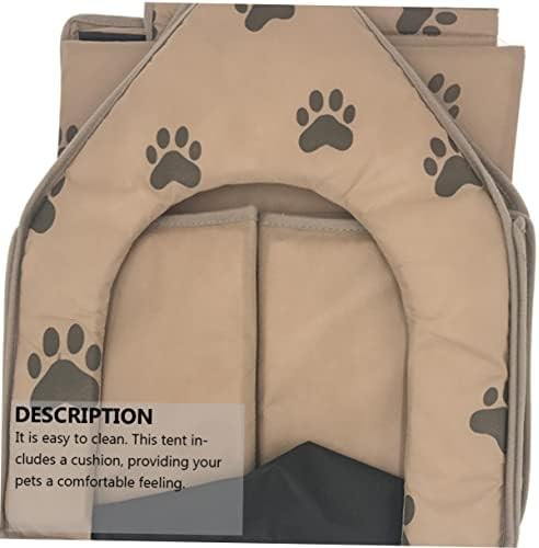 Foldable coffee fabric tent bed for small dogs — photo 5