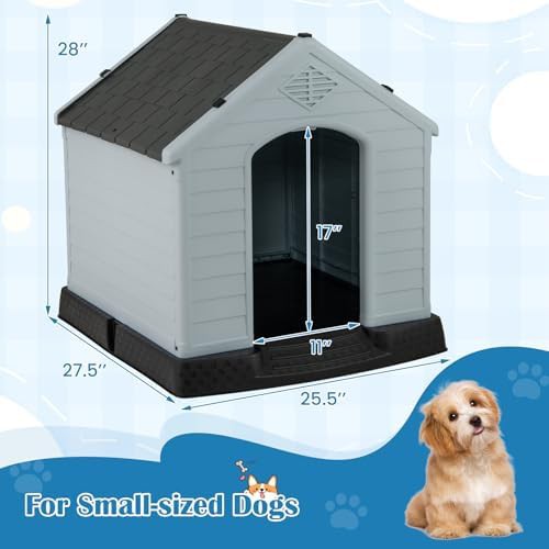 Grey plastic dog house with sloping roof — photo 4