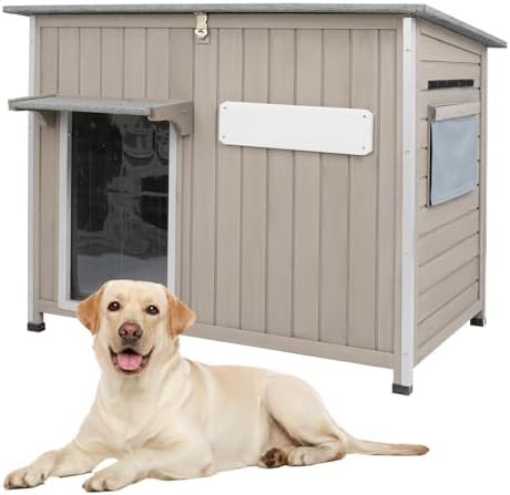 Medium wooden kennel with iron frame