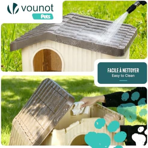 Beige plastic kennel with sloped roof — photo 5