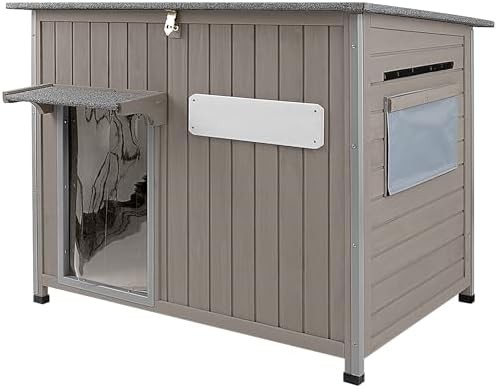 Weatherproof Doghouse with Anti Bite Metal Frames
