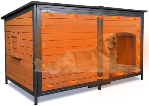 Extra large insulated metal frame dog house