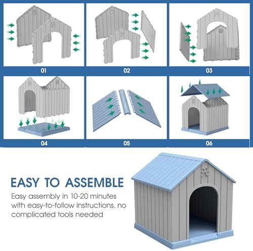 Large plastic indoor and outdoor dog kennel — photo 5