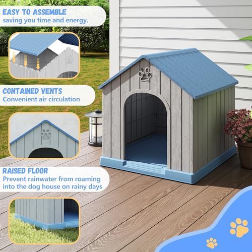 Blue weatherproof plastic house with air vents — photo 4