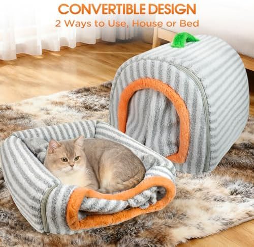 Grey enclosed indoor dog bed and house — photo 5