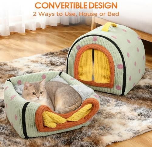 Green enclosed indoor dog bed and house — photo 5