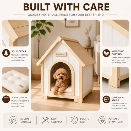 Natural Solid Wood Indoor Puppy Kennel — photo 3