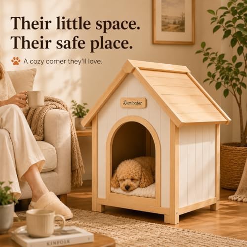 Natural Solid Wood Indoor Puppy Kennel — photo 4
