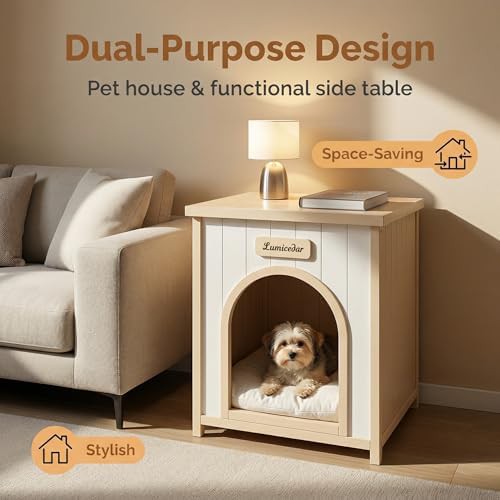 Cedar Wood Dog Crate End Table — photo 3