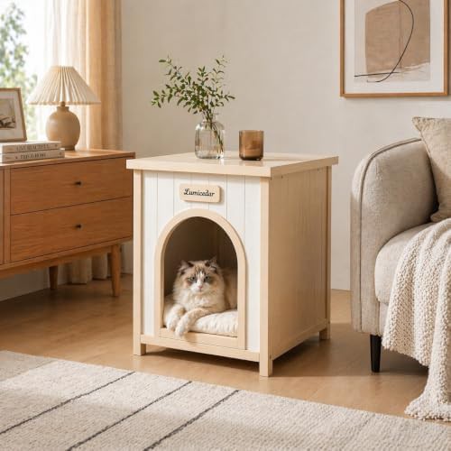 Cedar Wood Dog Crate End Table — photo 5