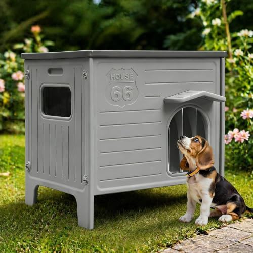 Small Grey Elevated Outdoor Dog House