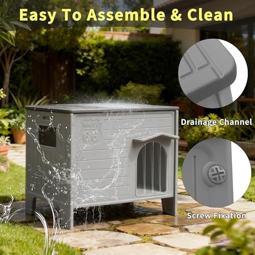 Small Grey Elevated Outdoor Dog House — photo 3