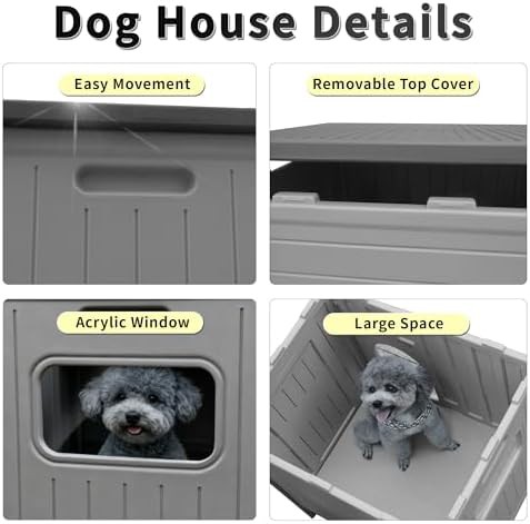 Small Grey Elevated Outdoor Dog House — photo 5