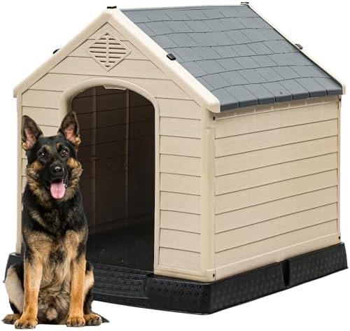 Gray and brown plastic ventilated kennel