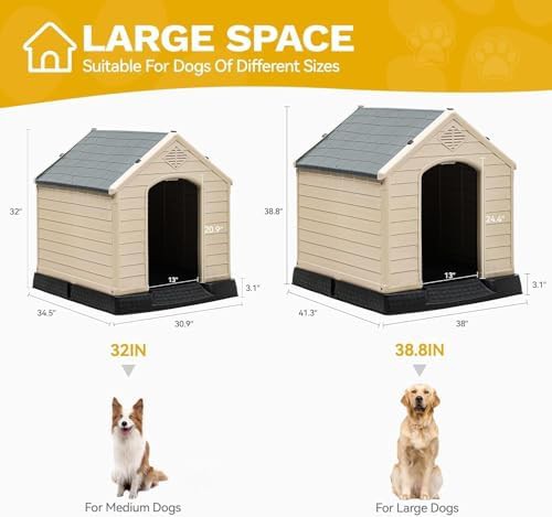 Gray and brown plastic ventilated kennel — photo 4