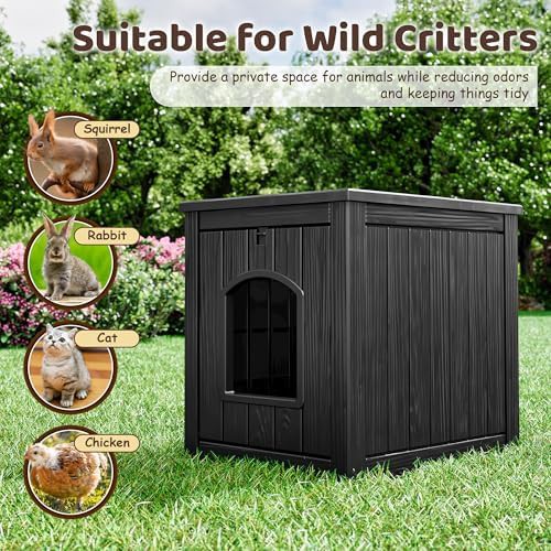 Black plastic weatherproof dog kennel — photo 4
