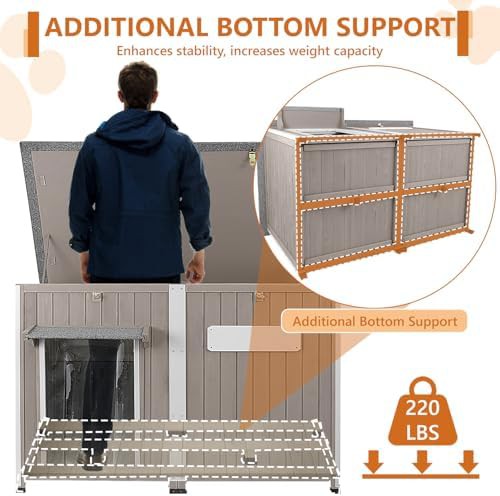 Extra large wooden dog house with iron frame — photo 4