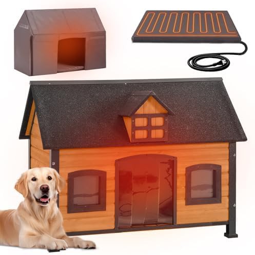 Heated metal frame shelter with two windows