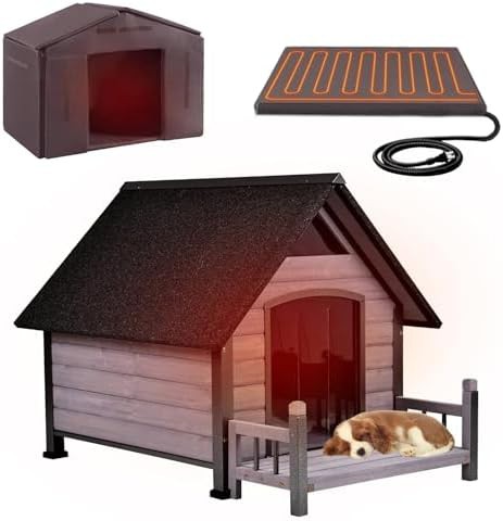 Grey metal heated house with raised floor
