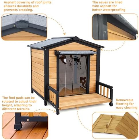 Large Weatherproof Wooden Outdoor Dog Shelter — photo 4