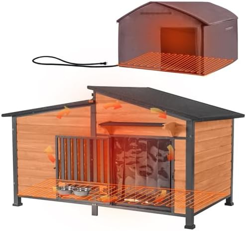 Extra large 60 in brown heated kennel