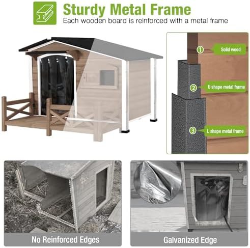 Large heated brown metal frame kennel — photo 5