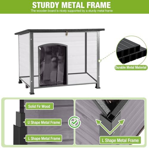 Grey insulated metal frame dog shelter — photo 3