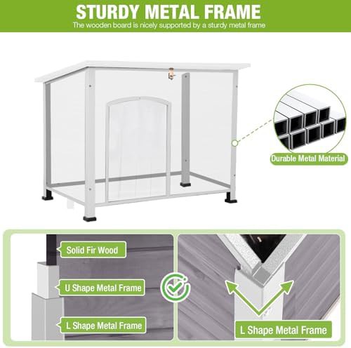Extra large grey heated metal kennel — photo 3